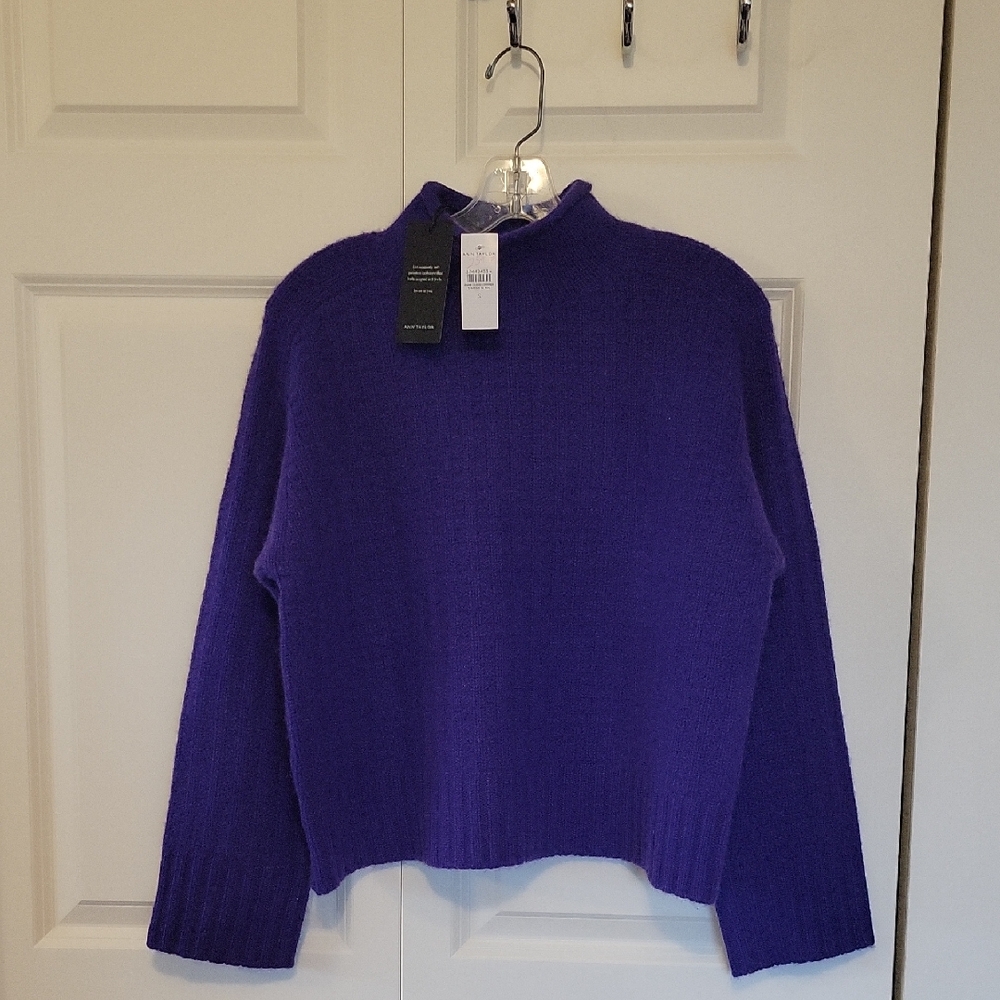 Ann Taylor Deep Purple Cowl Sweater
